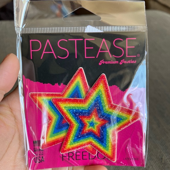 NWT Dolls Kill Pastease Velvet Rainbow Star Nipple Pasties - Picture 3 of 4